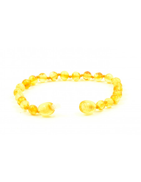Lemon Round Baltic Amber Teething Bracelet