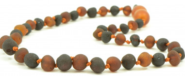 Cognac & Cherry Raw Baroque Baltic Amber Teething Necklace