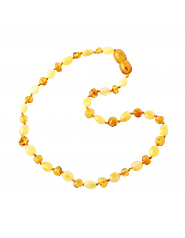 Milky Olive & Honey Baroque Polished Baltic Amber Teething Necklace