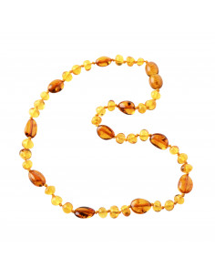 Cognac Olive & Lemon Baroque Polished Baltic Amber Beads Baby Necklaces
