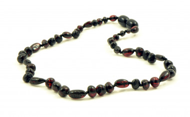 1Cherry Olive & 3 Cherry Baroque Polished Baltic Amber Teething Necklace