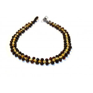 Plaited Cherry & Lemon Polished Amber Beads Necklace for Baby
