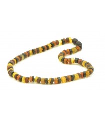 Multi Color Tablet Raw Amber Beads Necklace for Baby