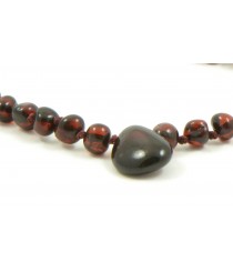 Cherry Baroque Polished Amber Beads Baby Necklaces With Cherry Amber Pendant