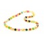 Lemon Half Baroque Polished Amber & Faceted Colourful Agate Necklace for Child
