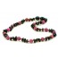 Cherry Half Baroque Polished Amber & Rose Agate Necklace for Child