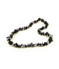 Cherry Chip Polished Amber & Amethyst Chip Necklace for Child