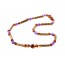 Necklace from Hazelnut Wood Sticks for Child with Cognac Baroque & Olive Polished Amber & Amethyst