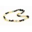 Cherry Baroque Polished Amber & Morganite (Beryl) Necklace for Child