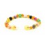 Cognac Baroque Polished Amber & Colorful Agate Beads Bracelet-Anklet for Child