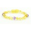 Lemon Baroque Polished Amber & Amethyst Beads  Bracelet-Anklet for Child