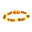 Cognac Baroque Raw Amber & Cat Eye Beads  Bracelet-Anklet for Child