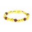 Lemon Baroque Polished Amber & Cat Eye Beads  Bracelet-Anklet for Child