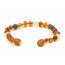 Cognac Baroque Polished Amber & Cat Eye Beads  Bracelet-Anklet for Child