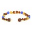 Cognac Barogue Polished Amber & Cat Eye Beads  Bracelet-Anklet for Child