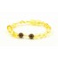 Lemon Baroque Polished Amber & Garnet & Crystal Quartz Beads Bracelet-Anklet for Child