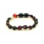 Cherry Olive Polished Amber & Howlite & Red Agate Beads Bracelet-Anklet for Child