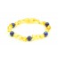 Lemon Baroque Polished Amber & Lapis Lazuli  Beads Bracelet-Anklet for Child