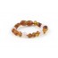 Cognac Baroque Polished Amber & Rose Quartz Beads Bracelet-Anklet for Child