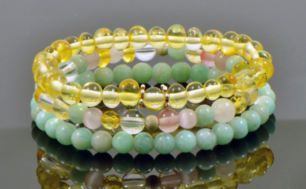 Amazonite Baroque Beads Bracelet for Girls on Elastic Band