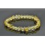 Lemon Baroque Polished Amber Beads Bracelet for Girls with Silver Flowers on Elastic Band