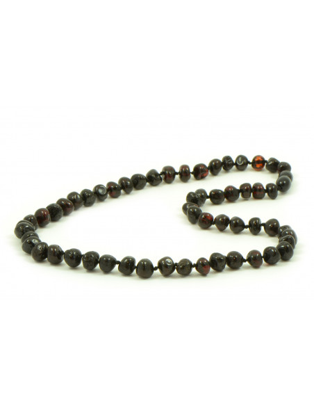 Cherry Baroque Polished Amber Beads Necklace for Adult