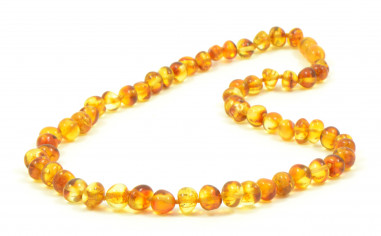 Honey Baroque Polished Amber Beads Necklace for Adult