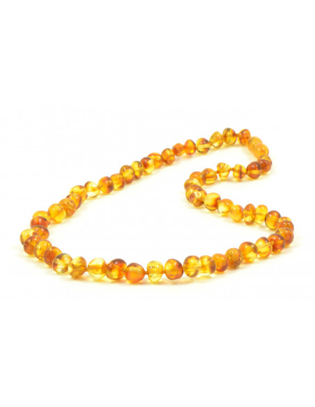 Honey Baroque Polished Amber Beads Necklace for Adult