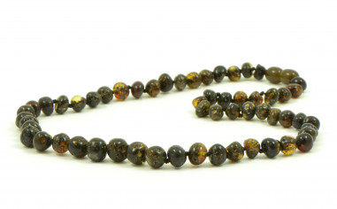 Green Baroque Half Polished Baltic Baltic Amber Necklace for Adult