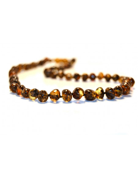 Green Baroque Polished Amber Beads Necklace for Adult