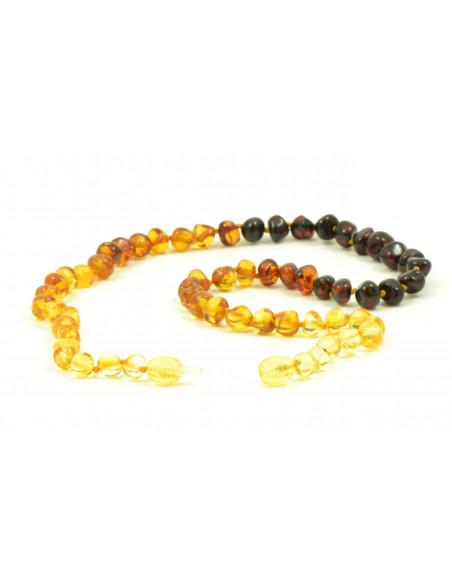 Rainbow Baroque Polished Amber Beads Necklace for Adult