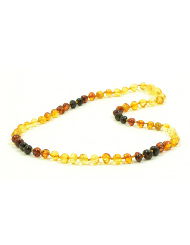 Pattern Rainbow Baroque Polished Amber Beads  Necklace for Adult