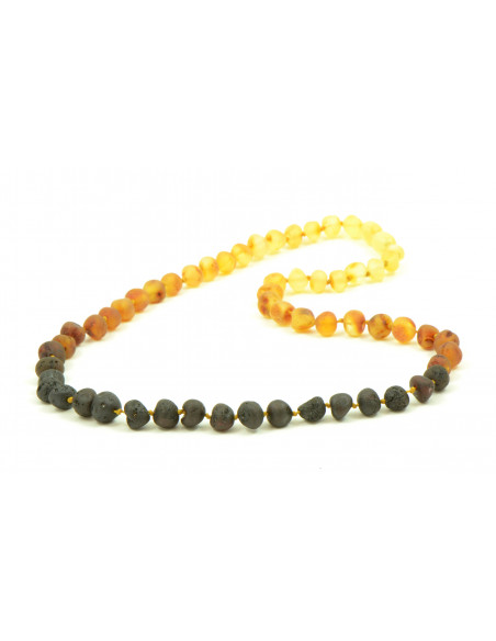 Rainbow Baroque Raw Amber Beads Necklace for Adult