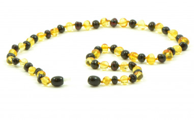 Cherry & Lemon Baroque Polished Amber Beads Necklace for Adult