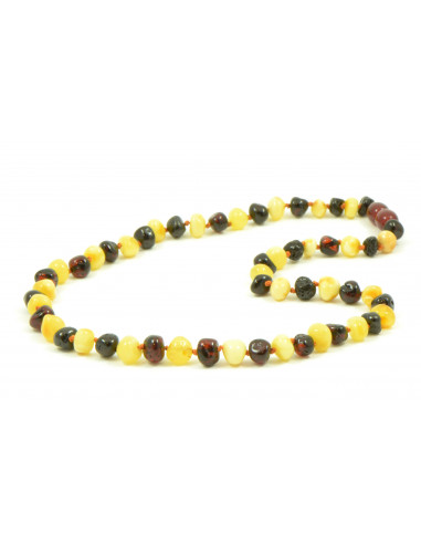 Milky & Cherry Baroque Polished Amber Beads Necklace for Adult