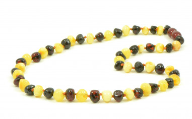 Milky & Cherry Baroque Polished Amber Beads Necklace for Adult