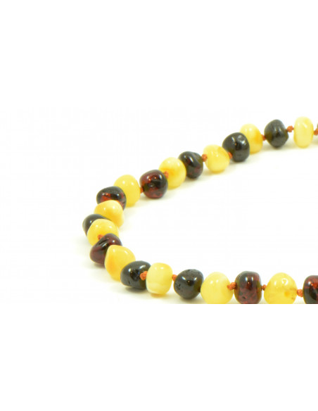 Milky & Cherry Baroque Polished Amber Beads Necklace for Adult
