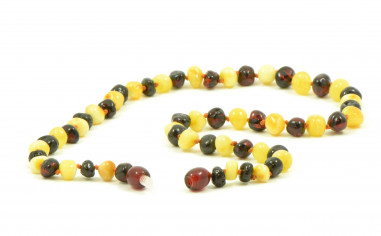 Milky & Cherry Baroque Polished Amber Beads Necklace for Adult