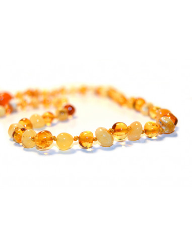 Milky & Honey Baroque Polished Amber Beads Necklace for Adult
