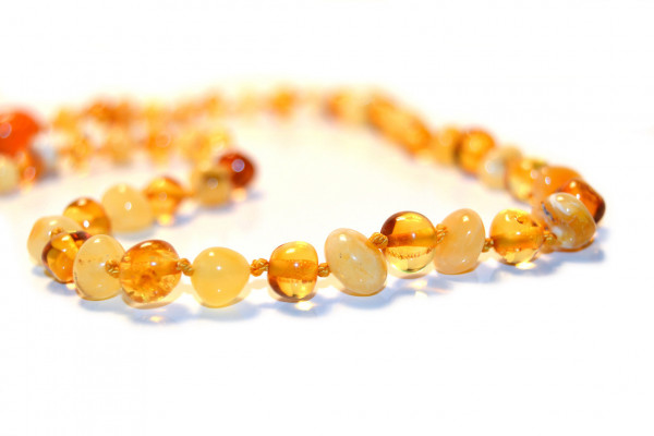 Milky & Honey Baroque Polished Amber Beads Necklace for Adult