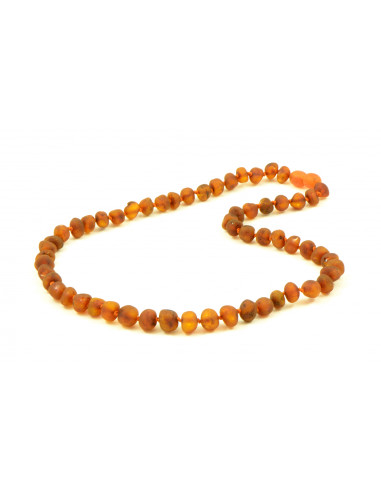 Cognac Baroque Raw Amber Beads Necklace for Adult