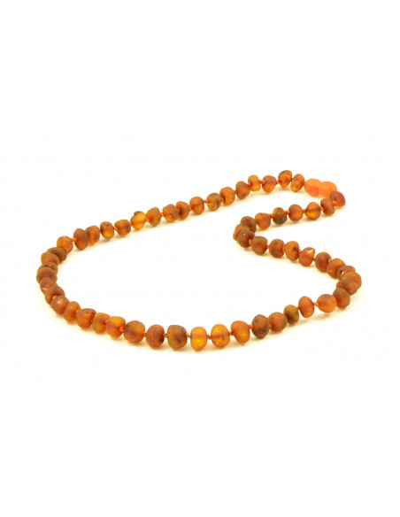 Cognac Baroque Raw Amber Beads Necklace for Adult