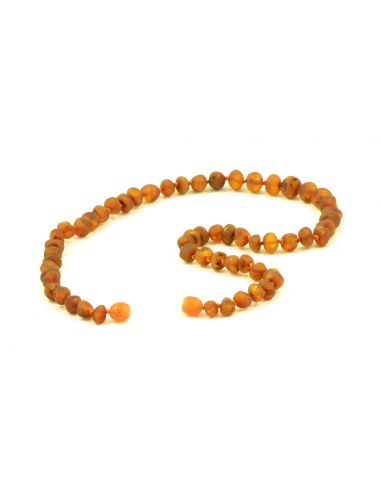 Cognac Baroque Raw Amber Beads Necklace for Adult