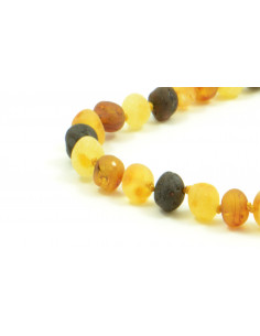 Multi Color Baroque Raw Amber Beads Necklace for Adult