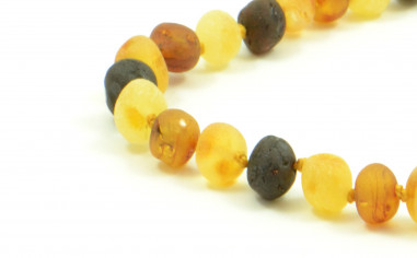 Multi Color Baroque Raw Amber Beads Necklace for Adult