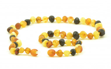 Multi Color Baroque Raw Amber Beads Necklace for Adult