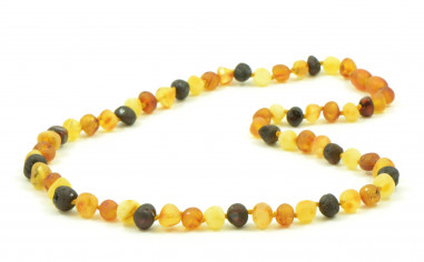 Multi Color Baroque Raw Amber Beads Necklace for Adult