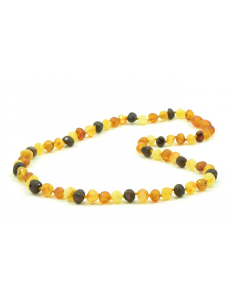 Multi Color Baroque Raw Amber Beads Necklace for Adult