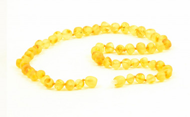 Lemon Baroque Raw Amber Beads Necklace for Adult