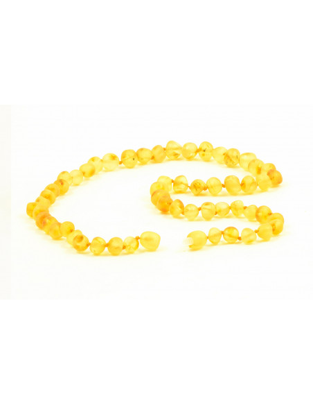 Lemon Baroque Raw Amber Beads Necklace for Adult